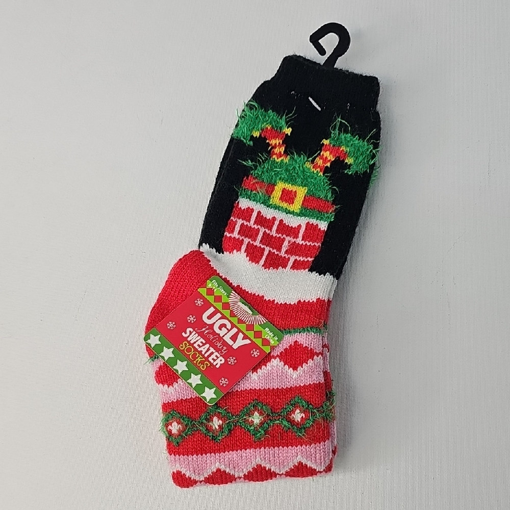 Ugly Holiday Sweater Socks Christmas Party Novelty Fun‎